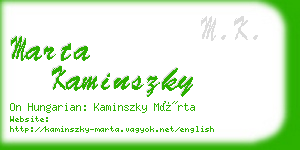 marta kaminszky business card